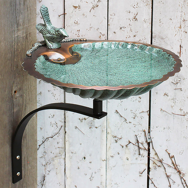 Achla Scalloped Shell Bird Baths w/Wall Brackets, Pack of 8