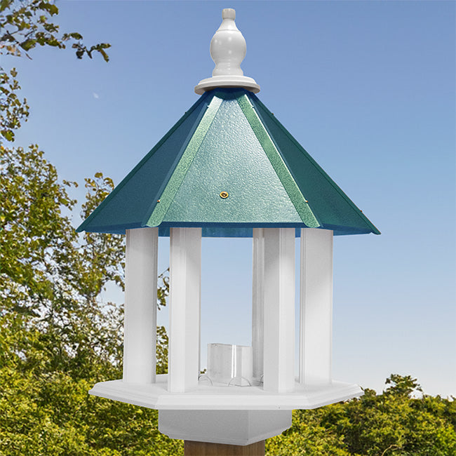 Wing & A Prayer Azalea Bird Feeder, Verdigris Roof