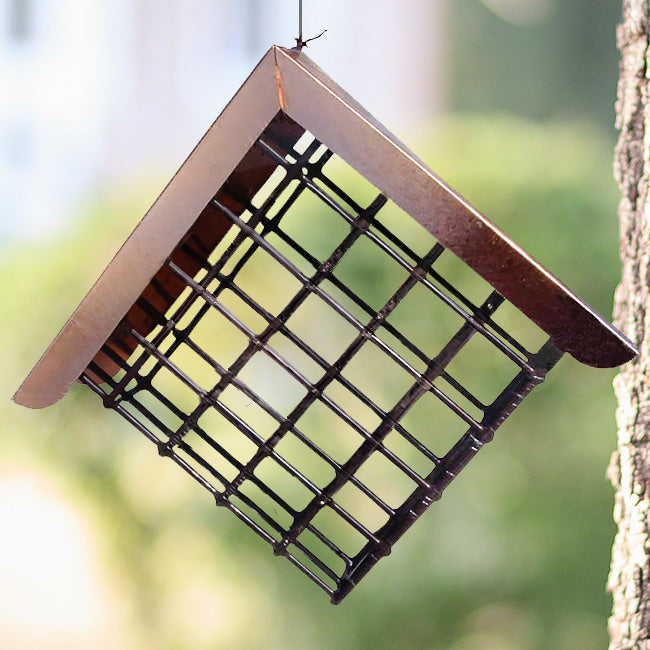 C&S Hanging Suet Basket with Copper Colored Roof