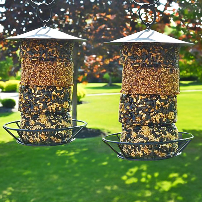 Heath Stack'ms Seed Cake Feeders with Roofs, Pack of 2