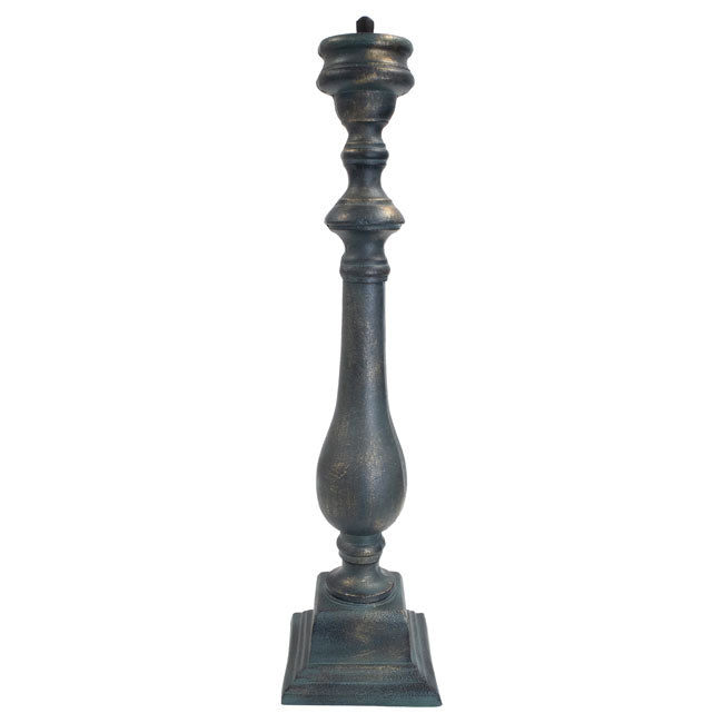 Rome Cast Aluminum Spindle Pedestal, Verdigris, 22"