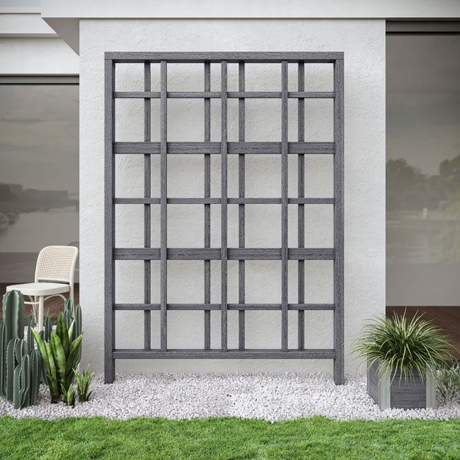 Vita Gardens Urbana Modern Trellis, Slate Gray, 84"H