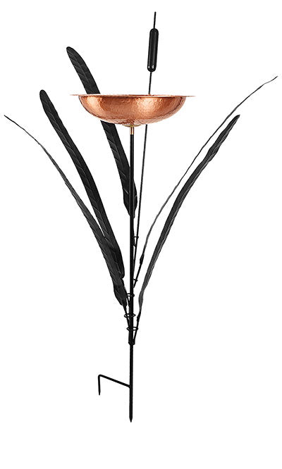 Achla Single Cattail Bird Bath, Copper