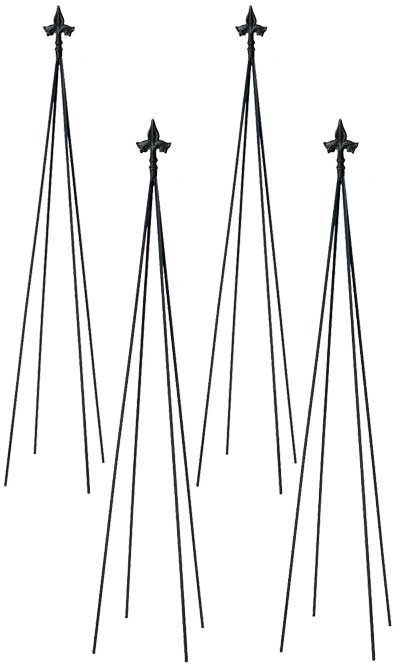 Achla Fleur-De-Lis Topiary Frames, Black, 58", Pack of 4