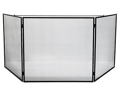 Achla Three Panel Large Fireplace Screen, Black