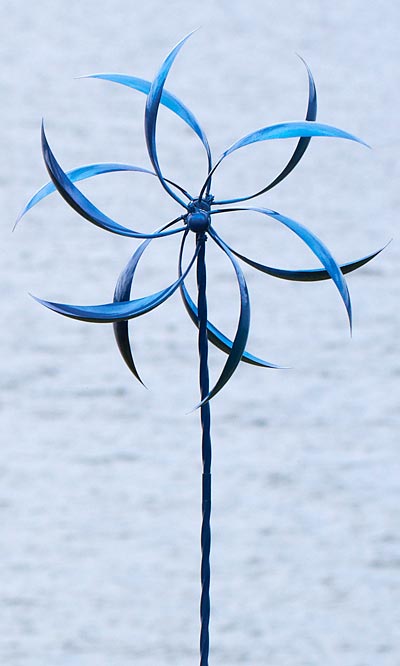 Ancient Graffiti Kinetic Lg. Dual Feather Spinner, Blue, 75"