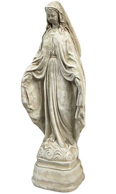 Athens Tiny Mary Statue, Marble Tone