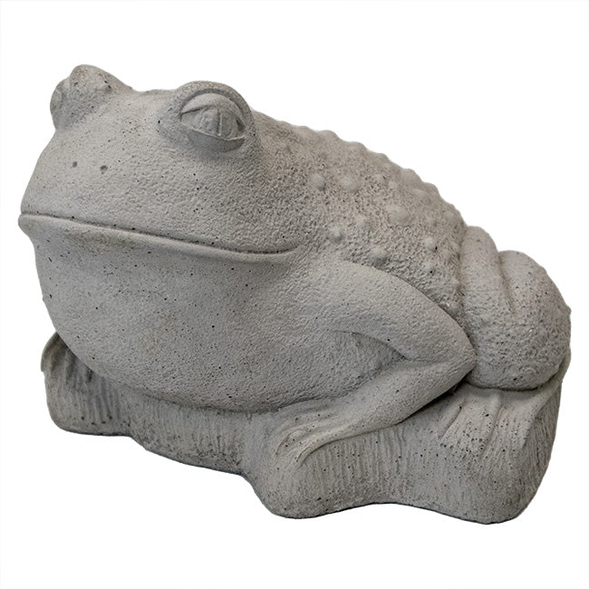 Athens Large Frog with Sculpted Eyes Statue, Unpainted