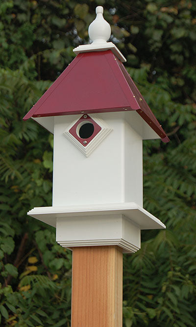 Wing & A Prayer Classic Bluebird House, Merlot Red Roof