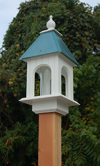 Wing & A Prayer Camellia Bird Feeder, Verdigris Roof