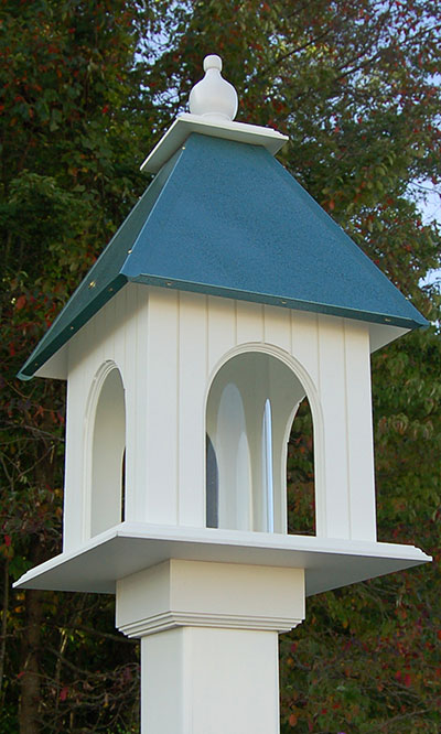 Wing & A Prayer Dogwood Bird Feeder, Verdigris Roof