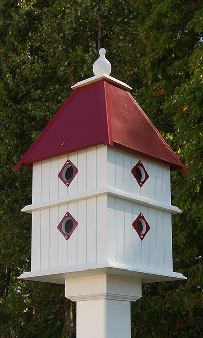 Wing & A Prayer Plantation Bird House, Merlot Red Roof