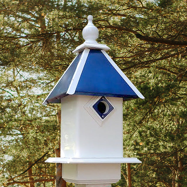 Wing & A Prayer Team Colors Bird House, Blue and White