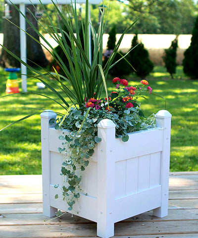 Dura-Trel Small Planter Box, White, 16"L