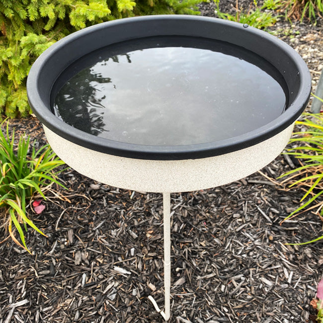 Erva Heated Bird Bath with Pole, Beige