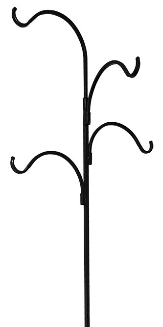 Erva Wrought Iron Four Arm Shepherd Hook, Black, 92"H