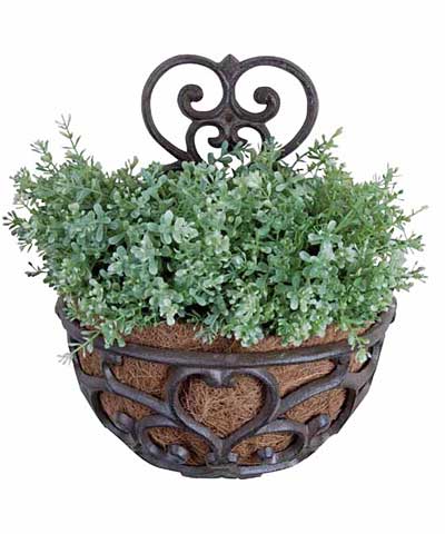 Esschert Design Victorian Half-Round Wall Planter, Cast Iron