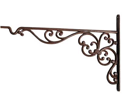 Esschert Design Large Cast Iron Hanging Basket Hook, Brown