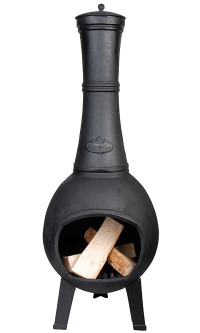 Esschert Design Cast Iron Terrace Chimenea Heater, 14" dia.