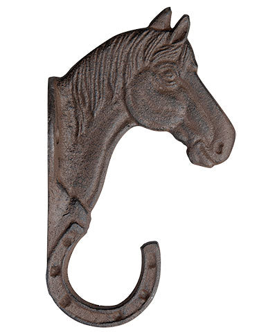 Esschert Design Cast Iron Horse Bracket, Aged Brown, 4.5"L