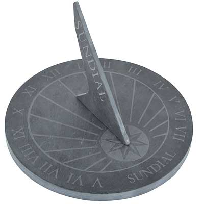 Esschert Design Slate Sundial, Gray, 9.75" dia.