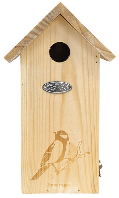 Esschert Design Wooden Titmouse House with Line Drawing