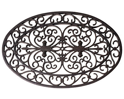 Esschert Design Rubber Oval Doormat, Black