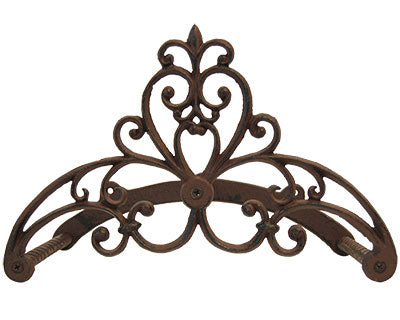 Esschert Design Cast Iron Filigree Hose Holder, Aged Brown