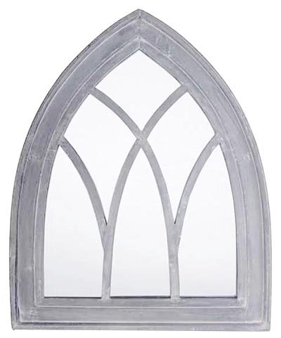 Esschert Design Gothic Mirror Wall Art, Gray, 26"W x 32"H