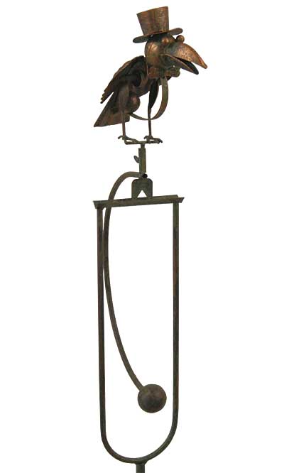 Esschert Design Staked Steel Dapper Bird Rocker, 54"H