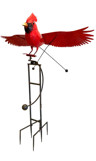 Esschert Staked Metal GIANT Flying Cardinal Rocker, 84"H