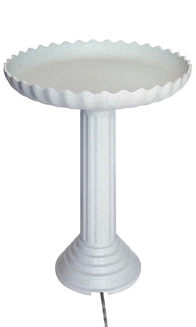 Farm Innovators Scalloped Heated Bird Bath & Pedestal