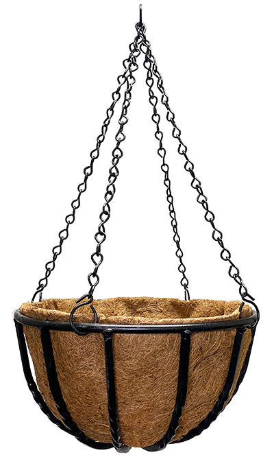 Gardman Blacksmith Hanging Basket with Coco Liner, 14" dia.