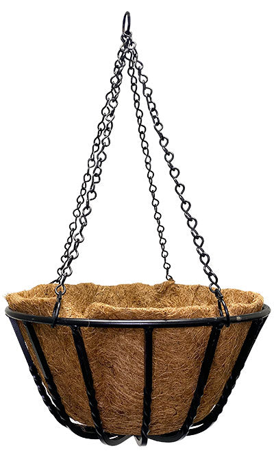 Gardman Blacksmith Hanging Basket with Coco Liner, 16" dia.