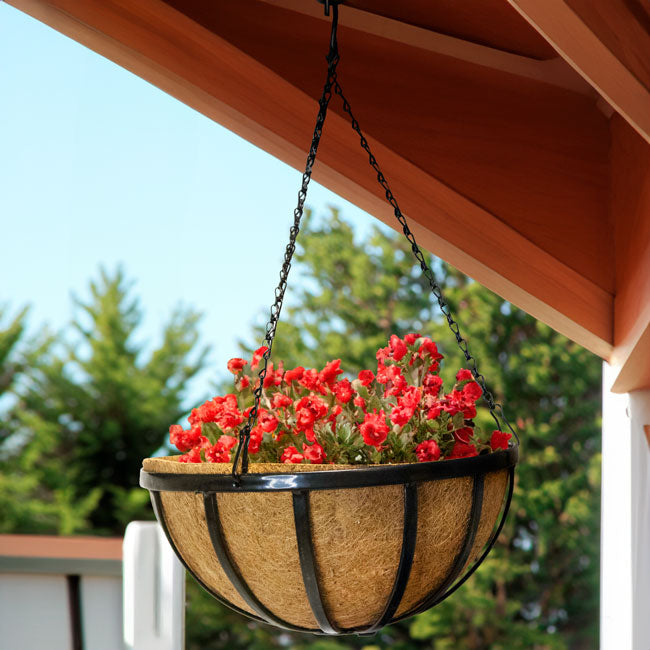 Gardman Forge Hanging Basket with Coco Liner, 14" dia.