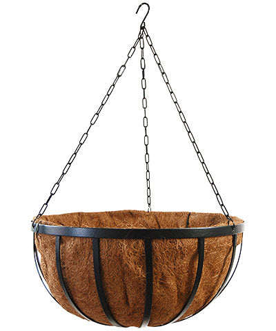 Gardman Forged Hanging Basket w/Coco Liner, Black, 20" dia.