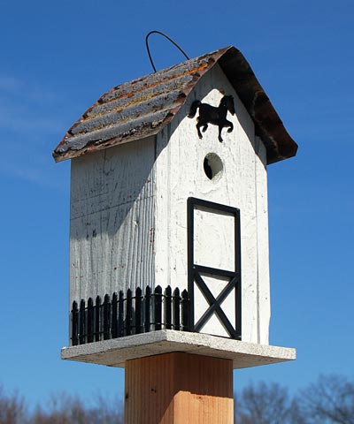 Bird In Hand Amish Made Summitville Stable Bird House, White