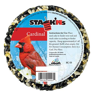 Heath Cardinal Stack'ms Seed Cakes, 6.5 oz., Pack of 6