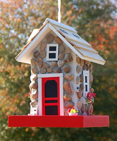 Home Bazaar Guest Cottage Stone Bird Feeder