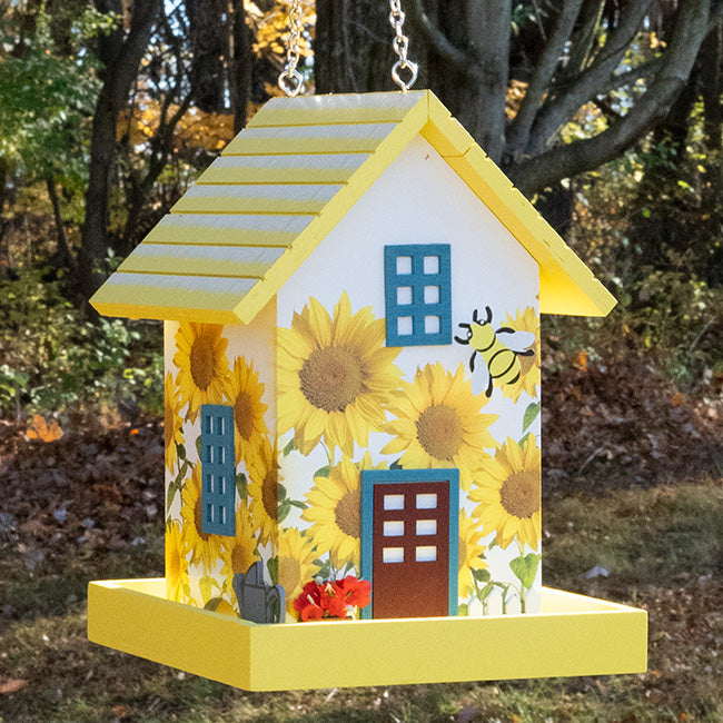 Home Bazaar Printed Bumblebee Bird Feeder, Yellow