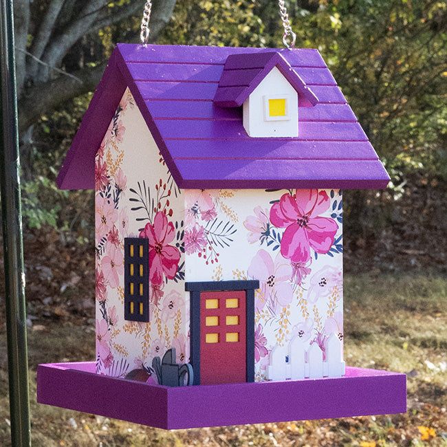 Home Bazaar Printed Dogwood Bird Feeder, Fuchsia