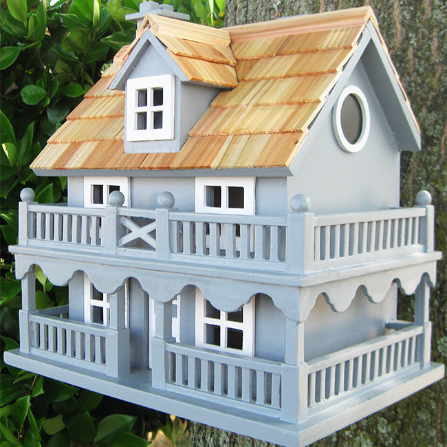 Home Bazaar Novelty Cottage Bird House, Blue