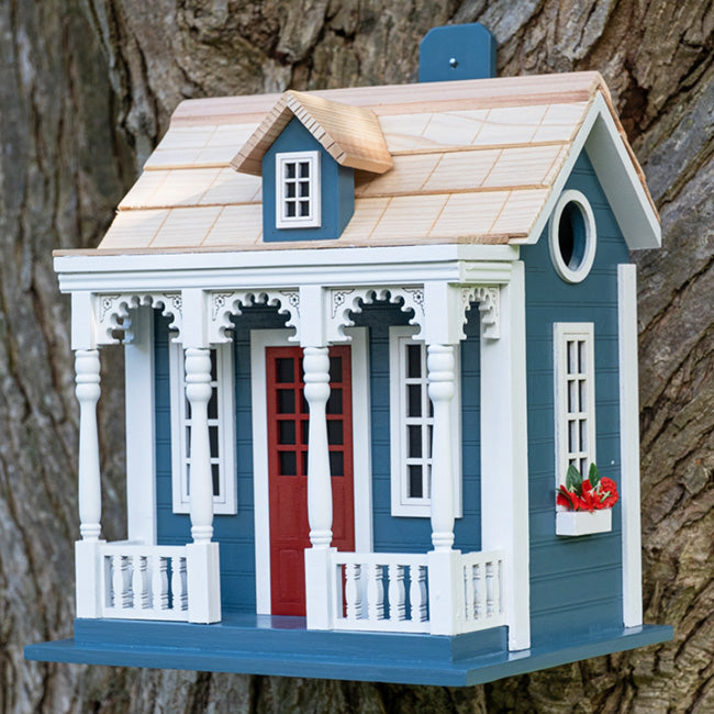 Home Bazaar Bristol Cottage Bird House, Blue