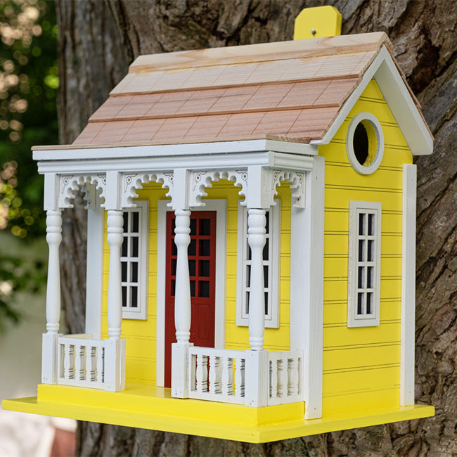 Home Bazaar Bristol Cottage Bird House, Yellow