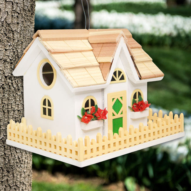 Home Bazaar Snuggle Inn Bird House, White