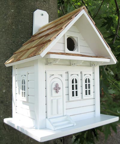 Home Bazaar Shotgun Cottage Bird House, White