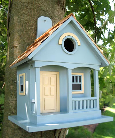 Home Bazaar Pacific Grove Bird House, Light Blue