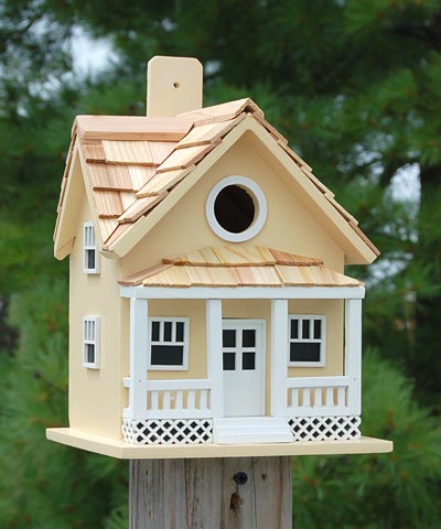 Home Bazaar Beachside Cottage Bird House, Yellow