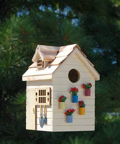 Home Bazaar Potting Shed Bird House, Natural