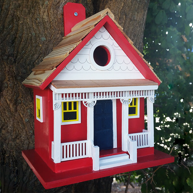 Home Bazaar Capitola Cottage Bird House, Red